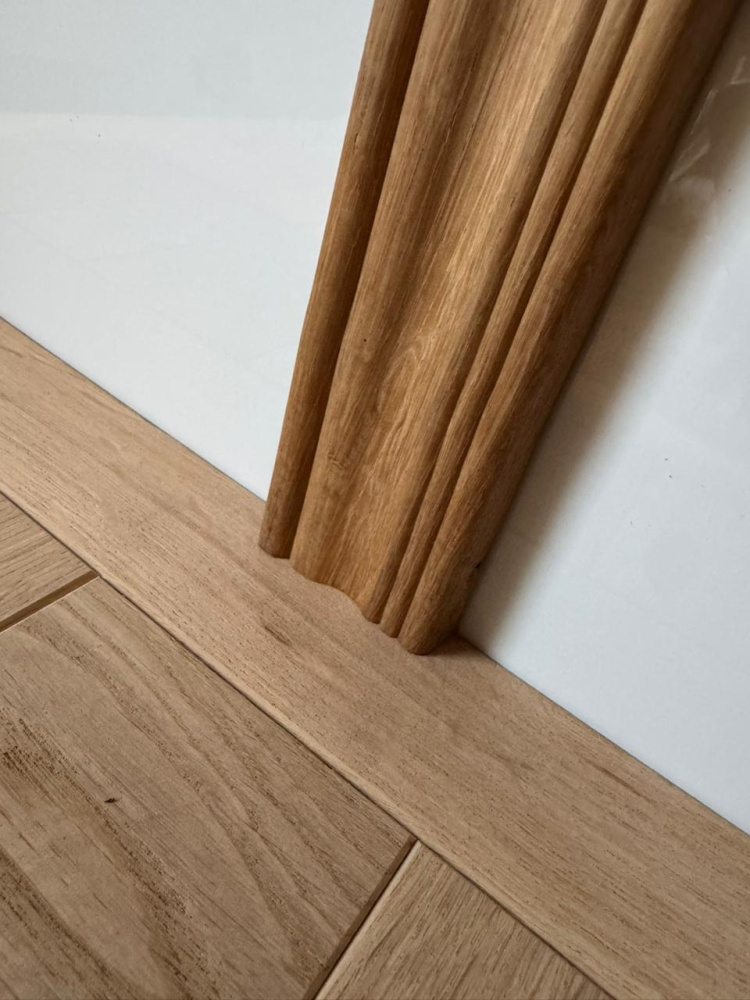 Наличник фигурный массив Дуб без покрытия 1500х55х16 мм